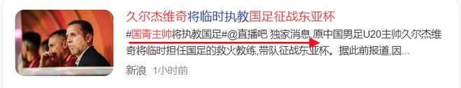 凯发体育平台-关于突发！国足东亚杯23人基本确定，久尔杰维奇临时带队，韦世豪无缘的信息